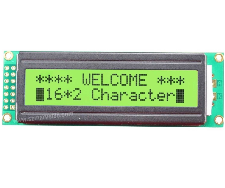 M1602H-Y5,16x2 Character Dot-matrix LCM, 1602LCM,STN(Y-G), transflective/positive, SPLC780