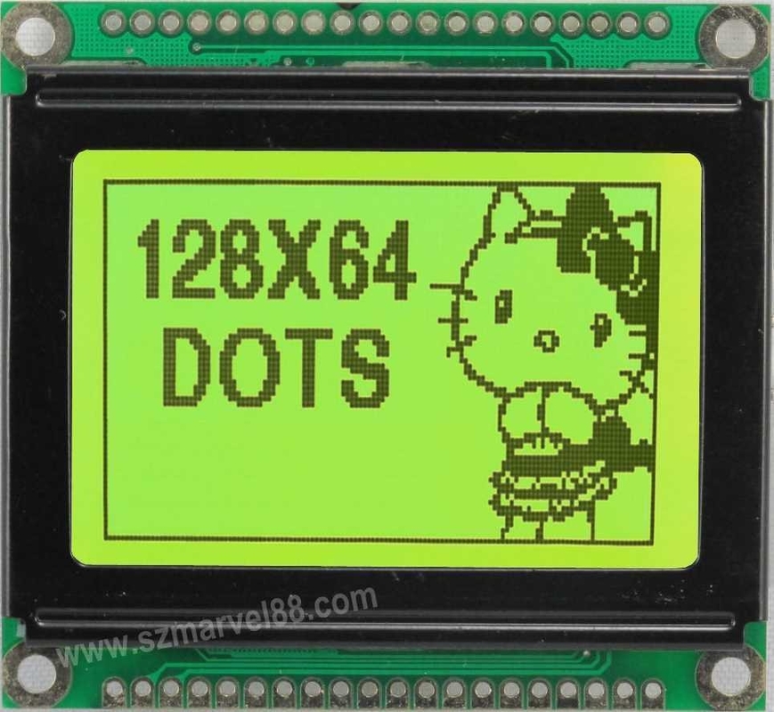 M12864I-Y5, 12864 Graphics LCD Module, 128 x 64 dot-matrix Display, STN YELLOW, transflect