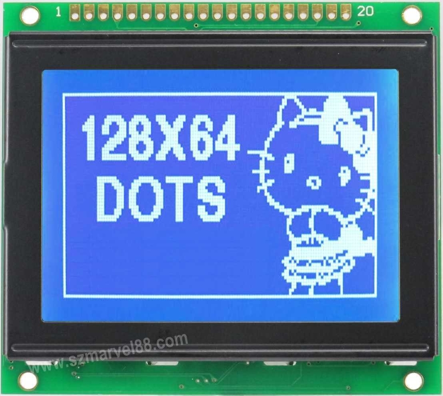 M12864L-B5, 12864 Graphics LCD Module, 128 x 64 dot-matrix Display, STN(Blue), transmissiv