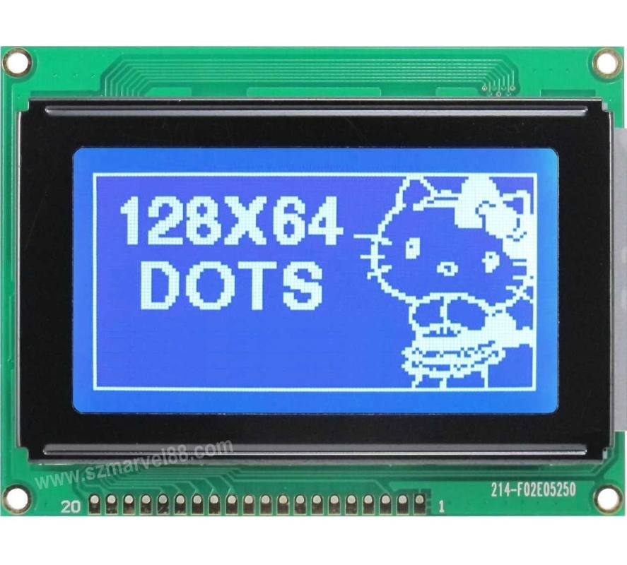 M12864J-B5, 12864 Graphics LCD Module, 128 x 64 dot-matrix Display, STN(Blue), transmissiv