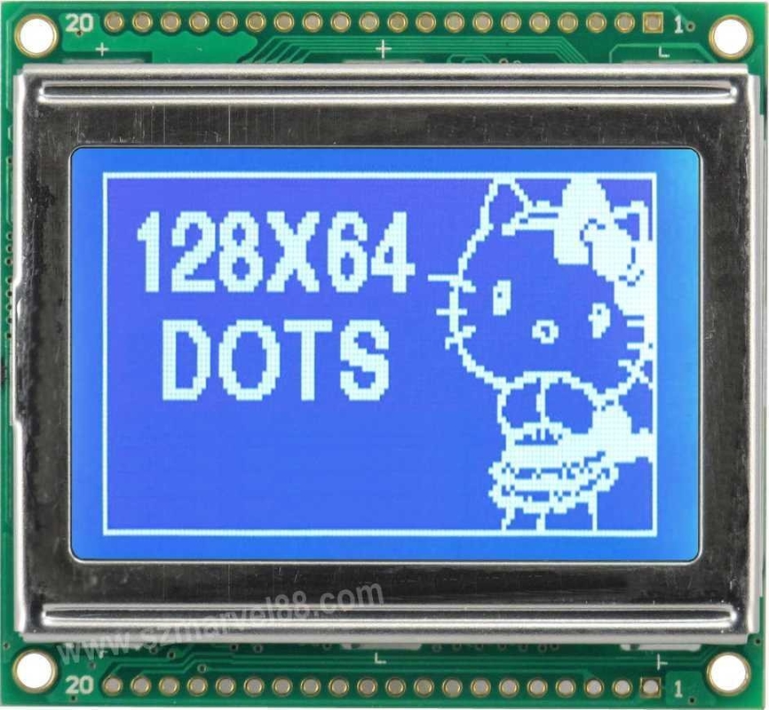 M12864E-B5, 12864 Graphics LCD Module, 128 x 64 dot-matrix Display, STN BLUE, transmissive