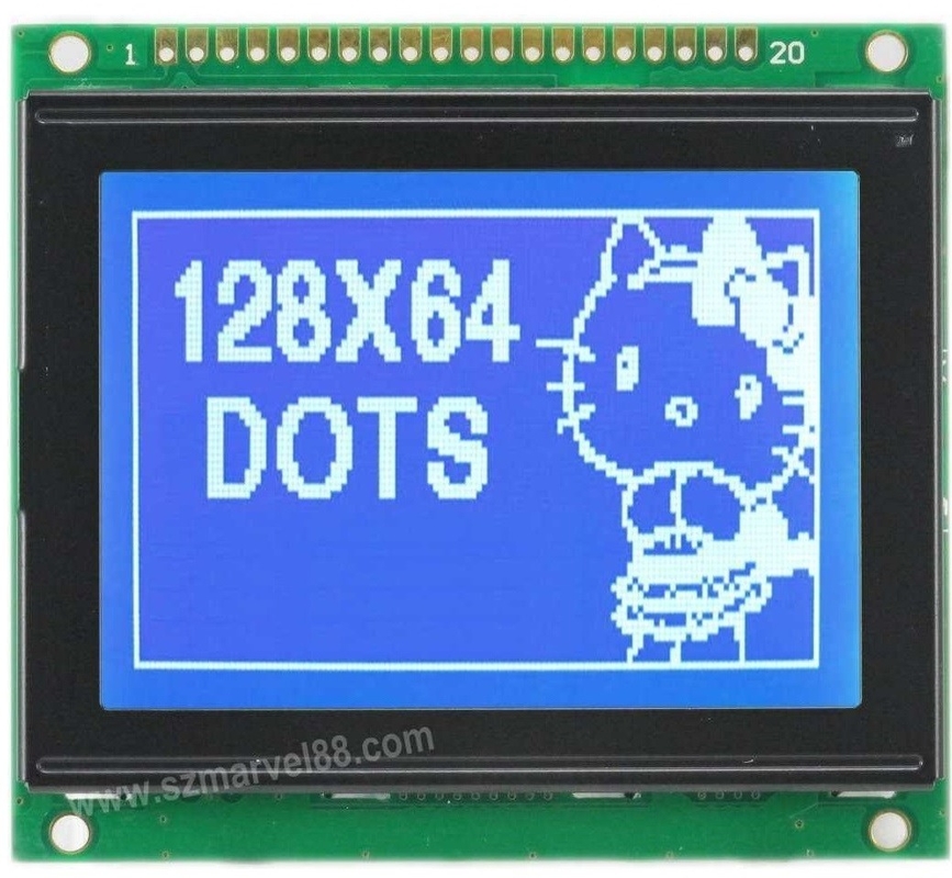 M12864C1-B5, 12864 Graphics LCD Module, 128 x 64 dot-matrix Display, STN(Blue), transmissi